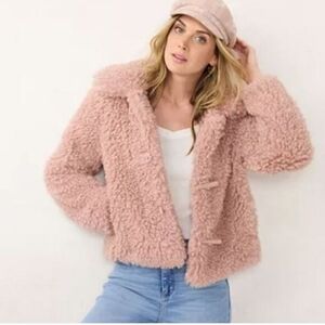 Lc Lauren Conrad Cropped Faux Fur Jacket.